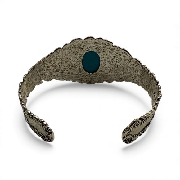 Paz Creations .925 Israel Sterling Silver Turquoise Cuff Bracelet Size 7 - Picture 6 of 6